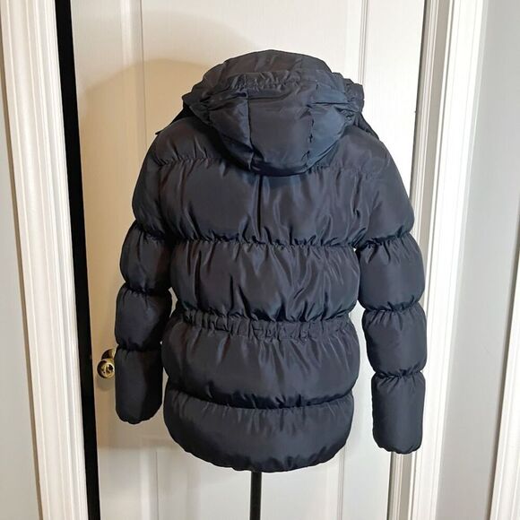 Massimo Dutti Made in Italy Duck Down Sports Hooded Zip Pocket Puffer Coat - Picture 4 of 15